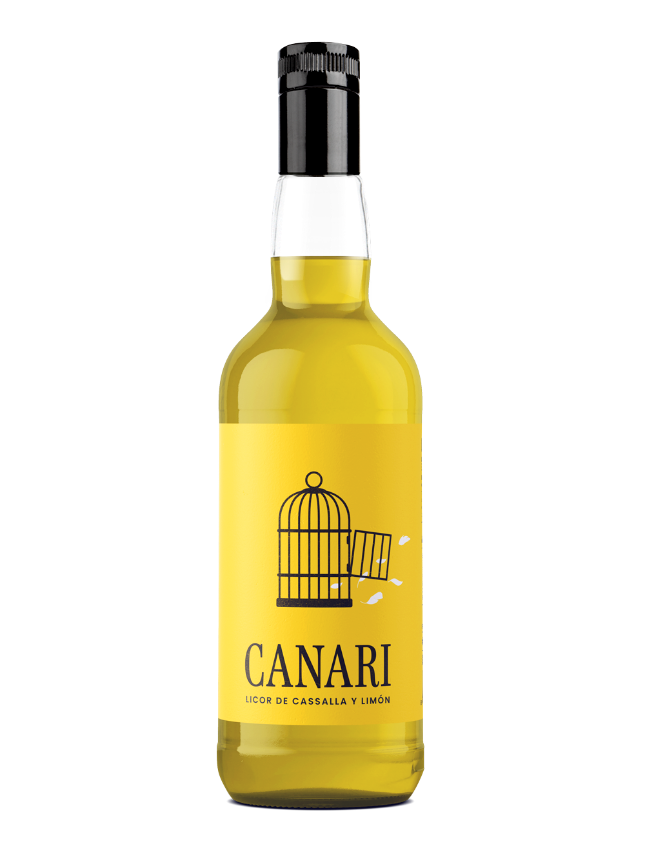 Botella de licor Canari destilados José Andrés